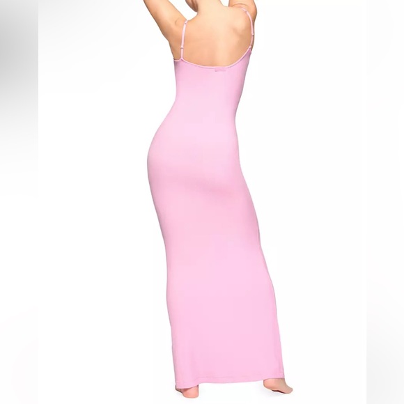 Skims Soft lounge Slip Ribbed Long Maxi Dress Pink NWT Kim kardashian - Picture 4 of 5
